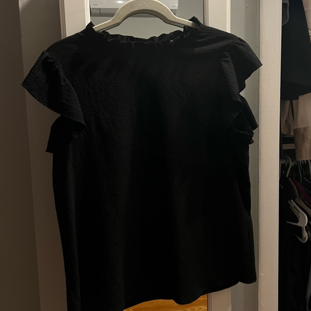 Elegant Black Ruffle Sleeve Top